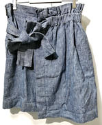 ラップデニムリネン混スカート|MSGM