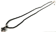 K18WG石付きネックレス|-