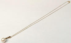 パール付きネックレス|K10