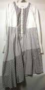 MULTISTRIPED MIDI SHIRTS DRESS|CARVEN
