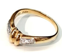 K18＆PT900石付リング|-