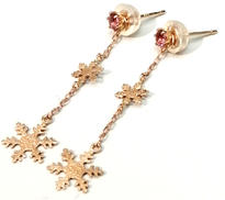 K18結晶デザインピアス|-