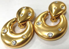 石付きラージイヤリング|-