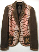 ストーン付きデザイン総柄カーディガン|伊太利屋