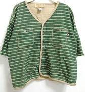 SS Vネックボーダーカーディガン|FORDOCKS