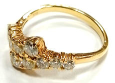 K18石付きリング|-