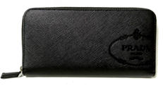 サフィアーノラウンドジップ長財布|PRADA