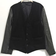 レザー切り替えノーカラージャケット|PAUL SMITH