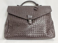 イントレチャートレザーブリーフケース|BOTTEGA VENETA