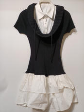 SOFT RIBBON KNIT DRESS BLACK|ANDWANG