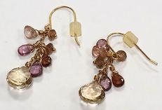 K18石付きピアス|-