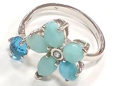 K18花モチーフリング|-