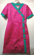 PINK & TURQUOISE ENAMEL BUTTON|YVES SAINT LAURENT RIVE GAUCHE