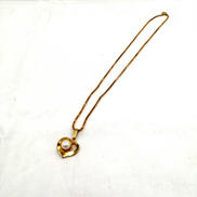 K18 パールハートチャームネックレス|-