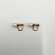 K18石付イヤリング|-