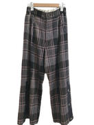 UJOH サイドボタンウールチェックパンツ|UJOH