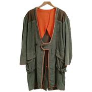 BLACK MEANS タオル地 ノーカラーロングコート|BLACK MEANS