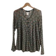 Y'S 花柄シアーヘンリーネックカットソー|Y'S