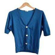 A.POC ハートボタンVネック半袖カーディガン|A.POC