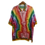 SILK SATIN CUBAN SLEEVE SHIRT|CASABLANCA