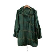 ISSEY MIYAKE 絹混フーデッド長袖チェックシャツ|ISSEY MIYAKE