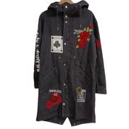 スパンコールパッチモッズコート|JURY BLACK