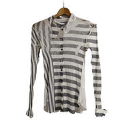 ME ISSEY MIYAKEボーダープリーツ長袖シャツ|ME ISSEY MIYAKE