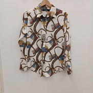 ベルトプリントクレープシャツ|LAUREN