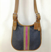 デニムレザーショルダーバッグ　コーチ|COACH