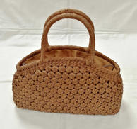 六角花編み山葡萄カゴバッグ|―