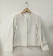 カシミヤ混ノーカラーショートコート　インデックス|INDEX