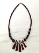 ウッドビーズネックレス|-