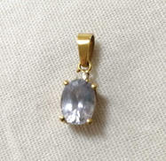 K18ライトブルー石付きペンダントトップ|_