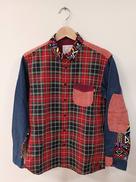 パッチワークタータンチェックシャツ|KAWATANI SHIRT