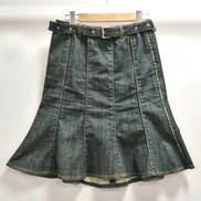 デニムフレアプリーツスカート|BURBERRY