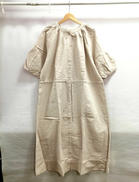 コットンリネンパフスリーブ前開きワンピース|SAMANSA MOS2