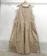 葉っぱ柄ノースリタックワンピース|SAMANSA MOS2