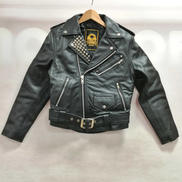 スタッズ付きレザーダブルライダースジャケット|-