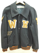 BLACK WOOL VARSITY JACKET|OFF-WHITE