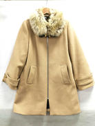 MANTEC生地 ファー付きウールコート|ZARA