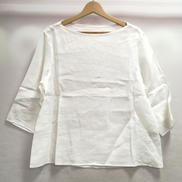 ラウンドネックリネンブラウス|GALERIE VIE