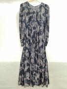 フロッキーフラワープリントプリーツワンピース|COCODEAL