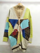 付け襟付きパッチワーク風カーディガン|オレボレブラ