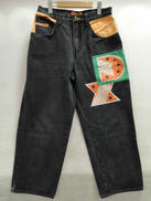 プリント切替デニムパンツ|DOUBLE EXPOSURE