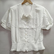 パールボタンフリルリボンシャツ|INGEBORG