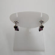 石付きK10WGピアス|宝石付きピアス