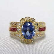 K18サファイアリング|宝石付きリング