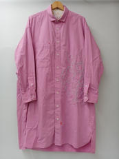 ブルドッグ刺繍シャツワンピース|KAWATSNI SHIRT