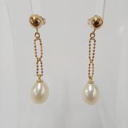 K14パール付ピアス|宝石付きピアス