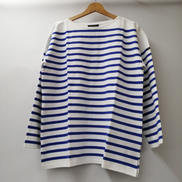 コットンパネルボーダーL/Sボートネックバスクシャツ|LE MINOR